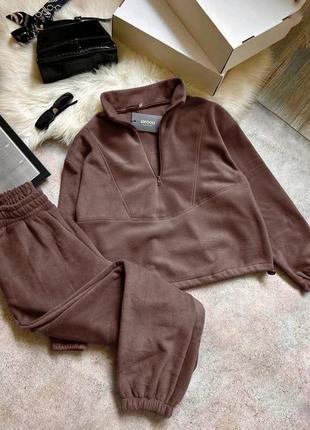 Стильний та теплий флісовий костюм кофта на фіксаторах
