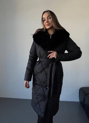 Жіноча тепла зимова куртка,пальто женская зимняя тёплая куртка пуховик з хутром
