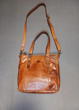 Rowallan of schotland сумка из натуральной кожи через плечо hand made fine leather размером 30x7x28
