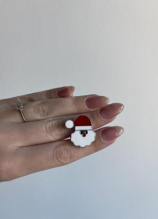 Пин значок металлический брошка санта клаус дед мороз