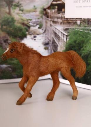 Статуетка іграшка кінь штучне хутро пишна грива та хвіст нестійка кольору можуть відрізнятися відтін