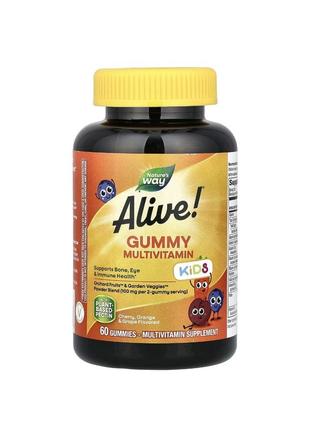 Alive! мультивітаміни для дітей, вишня, апельсини і виноград, 60 желейних таблеток
