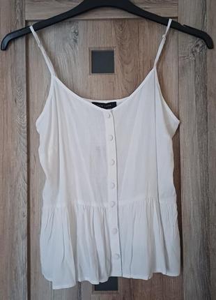 Легкая белая майка блуза на пуговицах new look2 фото