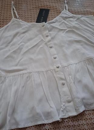 Легкая белая майка блуза на пуговицах new look5 фото
