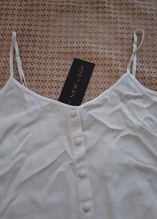 Легкая белая майка блуза на пуговицах new look6 фото