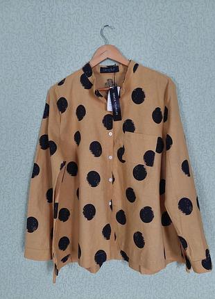 Котоновая рубашка женская свободного кроя 100% хлопок большой размер батал