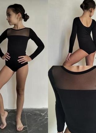 Купальник боди трико для гимнастики танцев хореографии  116-152см хлопок