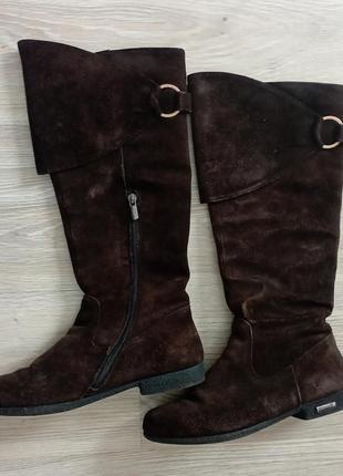Женские сапоги натуральная замша