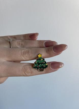 Пин значок металлический брошь елка