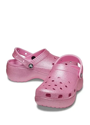 Женское сабо crocs classic platform glitter clog оригинал w7
