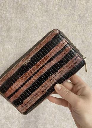 Кожаный большой кошелёк на молнии
