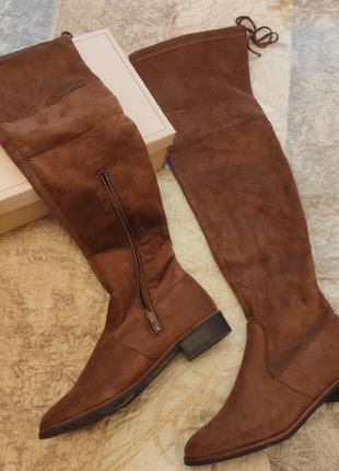 Ботфорты из искусственной замши