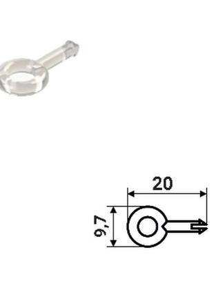 Стрижень заглушки нк с-подібний, прозорий для фіксації ліски тканевих ролет