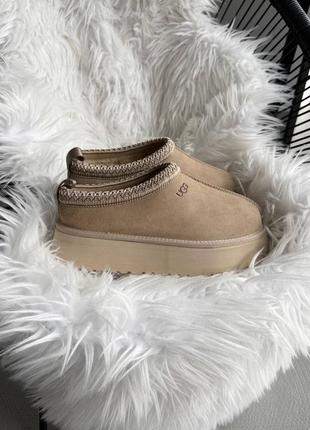 Ugg tazz platform black seed premium женские угги угги угги тасман ультра мини на овчине зимние теплые5 фото