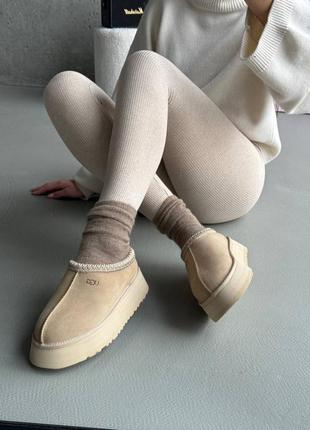 Ugg tazz platform black seed premium женские угги угги угги тасман ультра мини на овчине зимние теплые2 фото