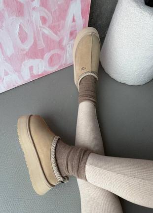 Ugg tazz platform black seed premium женские угги угги угги тасман ультра мини на овчине зимние теплые9 фото