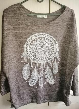 Кофта блуза с рукавом "летучая мышь"