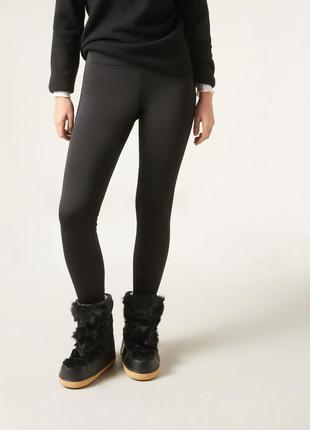 Черные термолеггинсы plush calzedonia