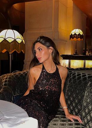 Вечірня блискуча сукня zara