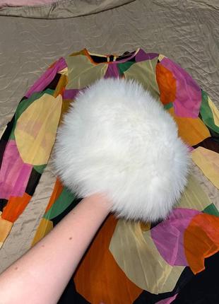 Шапка белая с песца