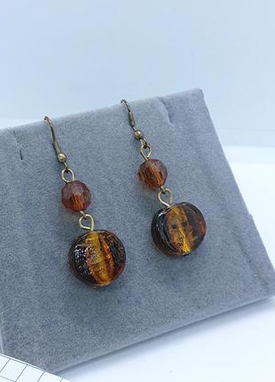 Винтажные серьги из муранского стекла.