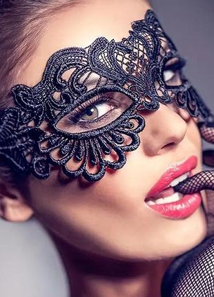 Сексуальная ажурная маска на глаза чёрная