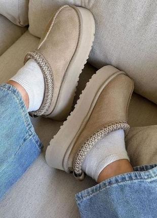 Ugg tazz platform mustard seed premium женские угги угги угги тасман ультра мини на овчине зимние теплые
