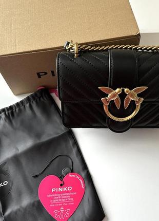 Женская сумка pinko love mini черная натуральная кожа