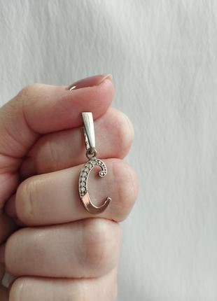 Подвеска серебряная с позолотой буква с