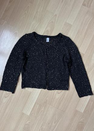 Укороченный праздничный кардиган с пайетками