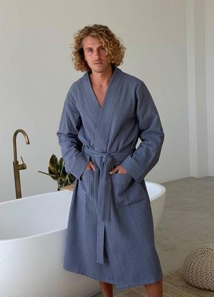 Мужской подарочный набор маренго: халат + тапочки