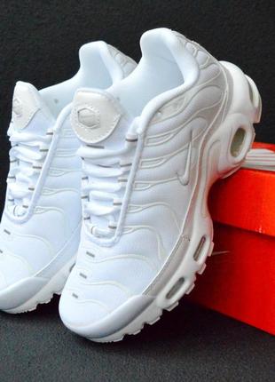 Nike air max tn plus кроссовки женские найк аэр макс с баллоном весенние летние осенние демисезонные топ качества лицензия низкие белые