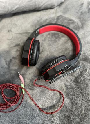 Навушники aula prime basic gaming headset black-red