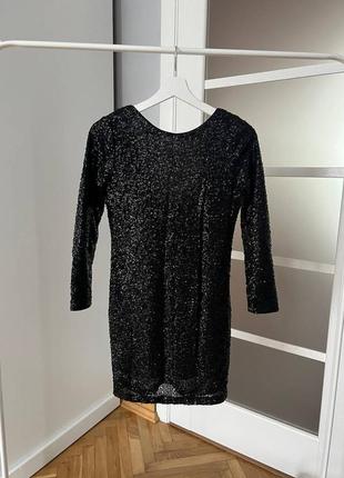 Платье мини в пайетки