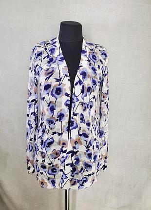 F&amp;f новый кардиган в синие фиалки цветы принт легкий летний