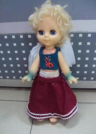 Кукла красная шапочка в родной одежде ссср минск резиновая голова и руки высота 35 см №10780