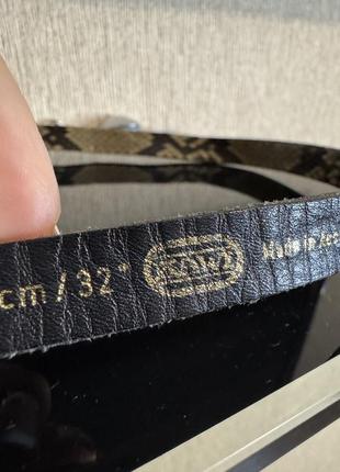 Цікавий вінтажний пасок, пояс, ремінь під змію чи крокодила з натуральної шкіри kawi3 фото
