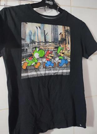 Футболка для мальчика 9-12 лет ,рост 140 -152 см. марио. производство мехико. хлопок.