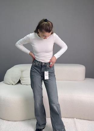 Джинси zara, сіро-сині джинси зара wide leg
