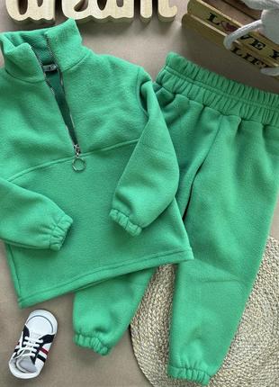 Костюм флис полар зеленый.