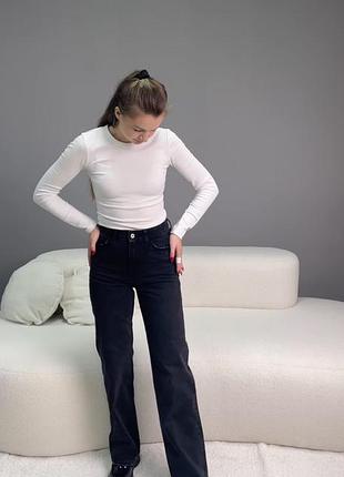 Черные прямые джинсы zara, джинсы зара