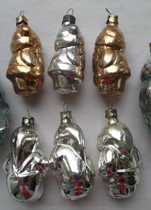 Винтажные елочные игрушки гномики лесовичок 8 шт.