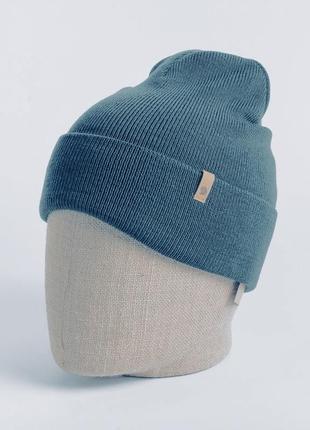 Шапка fjallraven classic knit hat оригинал цвет сине голубой