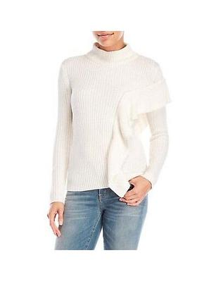 Асимметричный свитер с рюшами в рубчик ivanka trump