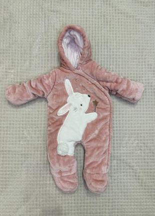 Теплий комбінезон на флісі для дівчинки f&f, 6-9 місяців