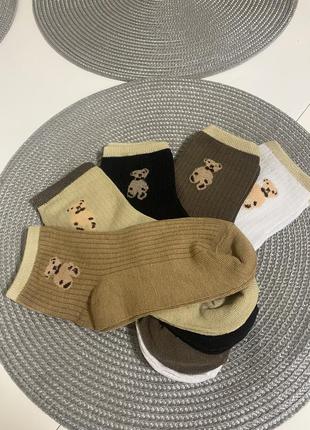 Носки носочки в рубчик h&m с ведмежонками