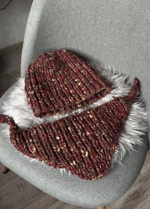 Шапка и шарф ручной работы