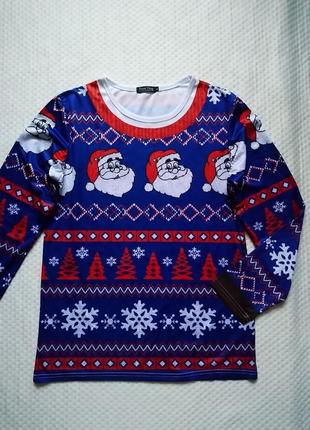 Новогодний лонгслив из санта santa