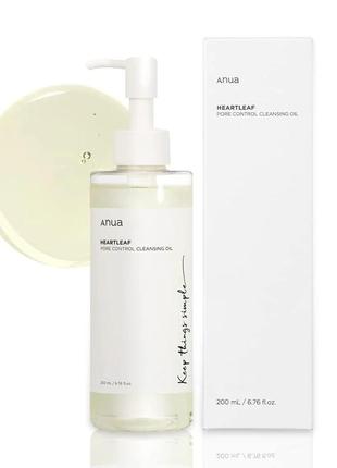 Очисна гідрофільна олія для обличчя anua heartleaf pore control cleansing oil