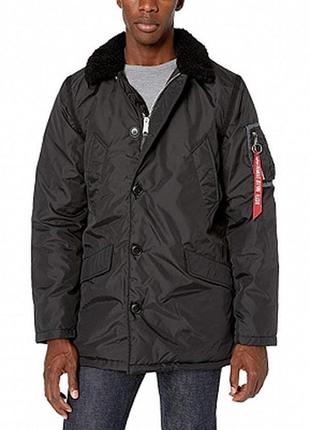Зимова куртка alpha industries b-9 sherpa straight hem, black1 фото